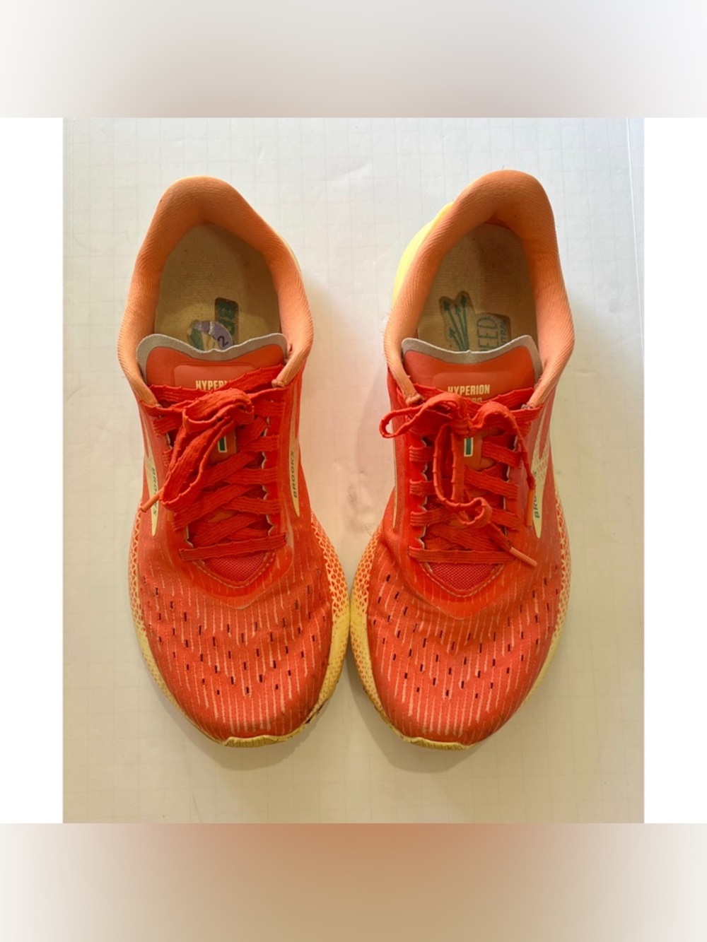 Brooks Hyperion lightweight running shoes orange and yellow US Women’s 8.5 TTS - Picture 3 of 14